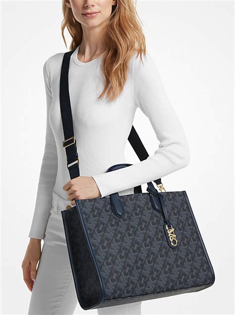 gigi large empire signature logo tote bag|michael kors gigi large tote.